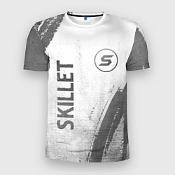 Мужская спорт-футболка Skillet - white gradient вертикально