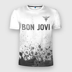 Футболка спортивная мужская Bon Jovi - white gradient посередине, цвет: 3D-принт