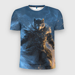 Футболка спортивная мужская Волк и молния, цвет: 3D-принт