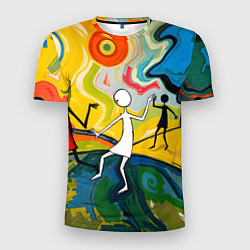 Футболка спортивная мужская Танцующие человечки, цвет: 3D-принт