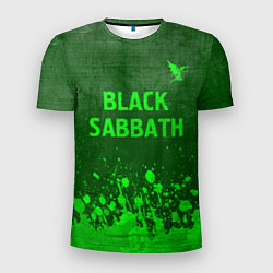 Футболка спортивная мужская Black Sabbath - green gradient посередине, цвет: 3D-принт