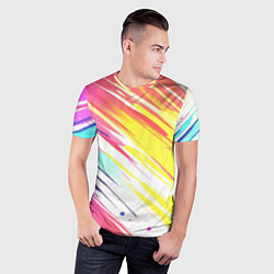 Футболка спортивная мужская Брызги краски на белом фоне, цвет: 3D-принт — фото 2