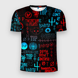 Мужская спорт-футболка Twenty one pilots rock pattern