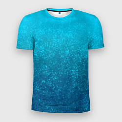 Футболка спортивная мужская Лазурный голубой текстурный градиент, цвет: 3D-принт