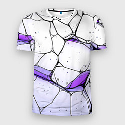 Мужская спорт-футболка Разлом белой текстуры