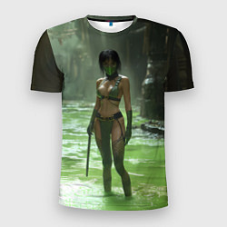 Футболка спортивная мужская Джейд в кислоте мортал комбат, цвет: 3D-принт