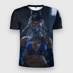 Футболка спортивная мужская Китана с косичками, цвет: 3D-принт