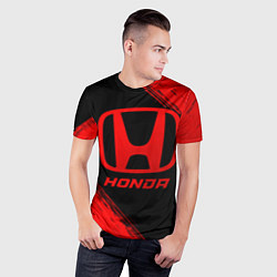 Футболка спортивная мужская Honda - red gradient, цвет: 3D-принт — фото 2