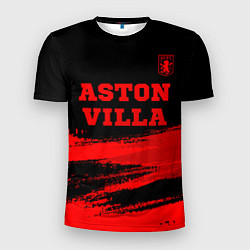 Футболка спортивная мужская Aston Villa - red gradient посередине, цвет: 3D-принт