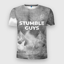 Мужская спорт-футболка Stumble Guys - grey gradient посередине