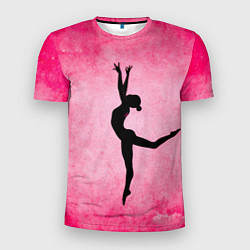 Футболка спортивная мужская Спортивная гимнастика на розовом, цвет: 3D-принт