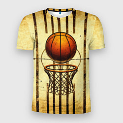Мужская спорт-футболка Кольцо с баскетбольным мячом