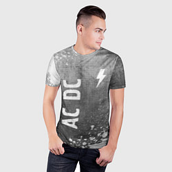 Футболка спортивная мужская AC DC - grey gradient вертикально, цвет: 3D-принт — фото 2