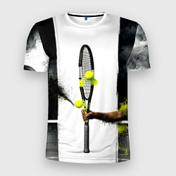 Футболка спортивная мужская Ракетка в черном дыму, цвет: 3D-принт