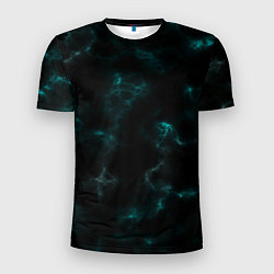 Футболка спортивная мужская Color black turquoise, цвет: 3D-принт