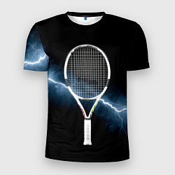 Футболка спортивная мужская Теннисная ракетка и молния, цвет: 3D-принт