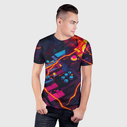 Футболка спортивная мужская Техническая абстракция, цвет: 3D-принт — фото 2