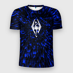 Мужская спорт-футболка Skyrim blue energy