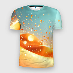 Футболка спортивная мужская Золотая песочная абстракция фон, цвет: 3D-принт