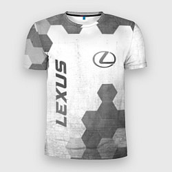 Мужская спорт-футболка Lexus - white gradient вертикально