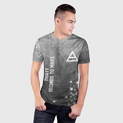 Футболка спортивная мужская Thirty Seconds to Mars - grey gradient вертикально, цвет: 3D-принт — фото 2