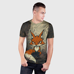 Футболка спортивная мужская Рыжий лис хитрец, цвет: 3D-принт — фото 2