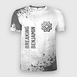 Мужская спорт-футболка Breaking Benjamin - white gradient вертикально