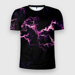 Футболка спортивная мужская Lightning pink glow, цвет: 3D-принт