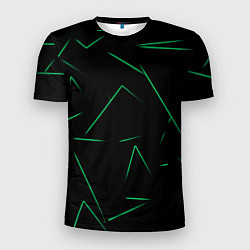 Мужская спорт-футболка Color light green line