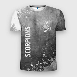 Мужская спорт-футболка Scorpions - grey gradient вертикально