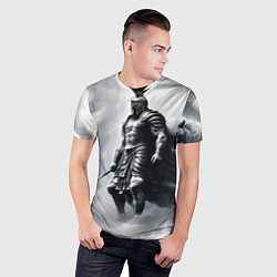 Футболка спортивная мужская Спартанский воин среди львов, цвет: 3D-принт — фото 2