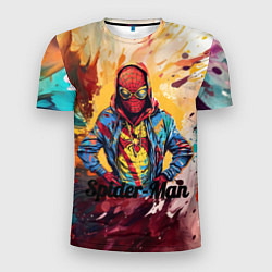 Футболка спортивная мужская Человек паук в толстовке, цвет: 3D-принт