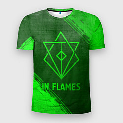 Футболка спортивная мужская In Flames - green gradient, цвет: 3D-принт