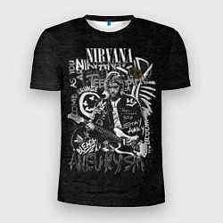 Футболка спортивная мужская Нирвана гранж кобейн, цвет: 3D-принт