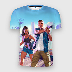 Мужская спорт-футболка GTA 6 главные герои