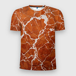 Мужская спорт-футболка Темно-оранжевый мрамор