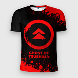 Футболка спортивная мужская Ghost of Tsushima - red gradient, цвет: 3D-принт