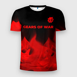 Футболка спортивная мужская Gears of War - red gradient посередине, цвет: 3D-принт