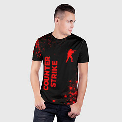 Футболка спортивная мужская Counter Strike - red gradient вертикально, цвет: 3D-принт — фото 2