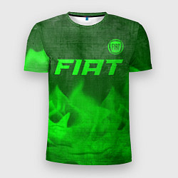 Футболка спортивная мужская Fiat - green gradient посередине, цвет: 3D-принт