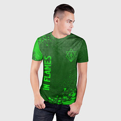 Футболка спортивная мужская In Flames - green gradient вертикально, цвет: 3D-принт — фото 2
