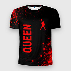 Мужская спорт-футболка Queen - red gradient вертикально