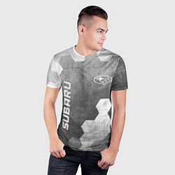 Футболка спортивная мужская Subaru - grey gradient вертикально, цвет: 3D-принт — фото 2