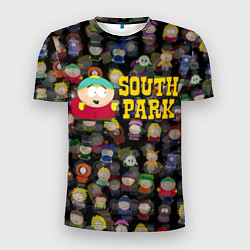 Футболка спортивная мужская Южный парк лого и Картман, цвет: 3D-принт
