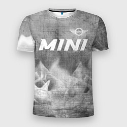 Мужская спорт-футболка Mini - grey gradient посередине