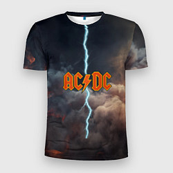 Футболка спортивная мужская ACDC логотип группы с молнией, цвет: 3D-принт