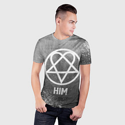 Футболка спортивная мужская HIM - grey gradient, цвет: 3D-принт — фото 2