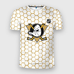 Мужская спорт-футболка Анахайм Дакс - белые соты