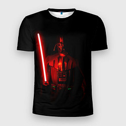 Мужская спорт-футболка Вейдер в темноте с мечом