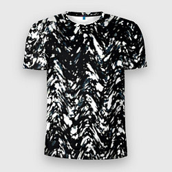 Мужская спорт-футболка Искажённый пёстрый чёрно-белый
